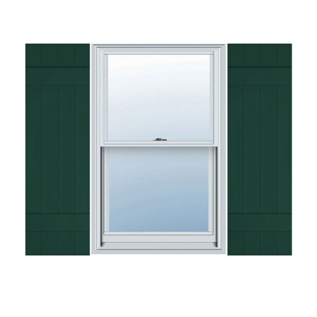 Ekena Millwork 14-in. W x 51-in. H Lifetime Vinyl, Four Board Joined, Board-n-Batten Shutters, Midnight Green, PR LJ4S14X05100MG